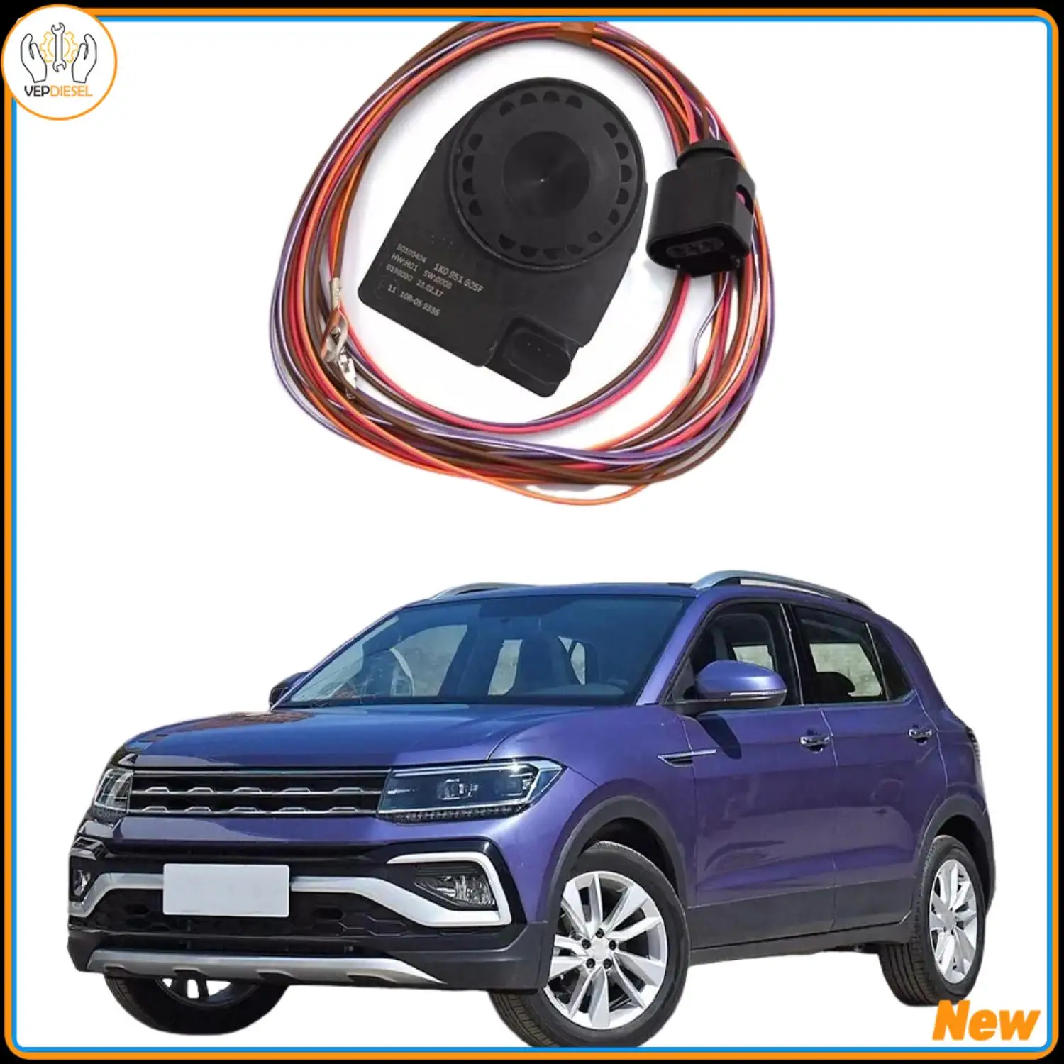 

1pc 1K0951605C Siren Speaker Horn For Golf MK5 and For MK6 Security Alarm Siren Speaker Horn New