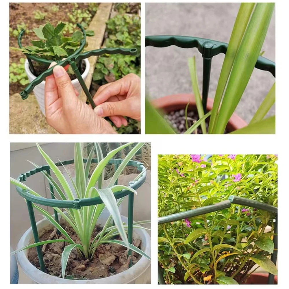4-48pcs Orchard Garden Bonsai Plastic Holder Plant Support Pile Stand for Flowers Semicircle Greenhouse Arrangement Fixing Rod