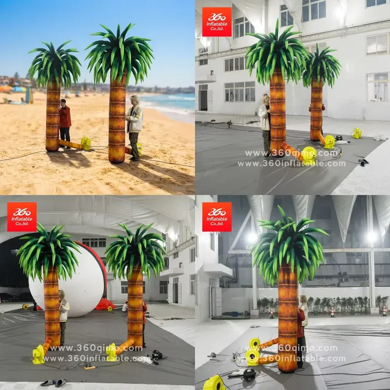 2026 360 Inflatable 10ft Custom Degree Palm Tree Giant Advertising Inflatable Cartoon Model for Event Decoration