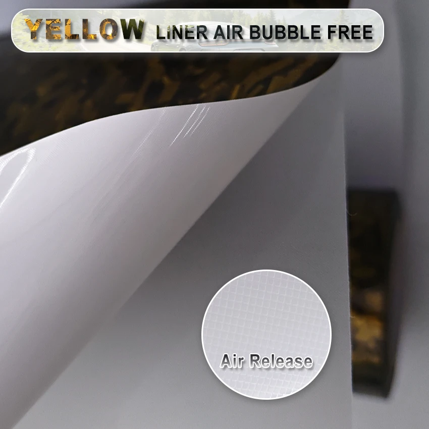 PET Super Glossy Yellow Forged Carbon Vinyl Wrap Film For Audi A4 B8 Self Adhesive Styling Sticker For Motorcycle Decal - view 3