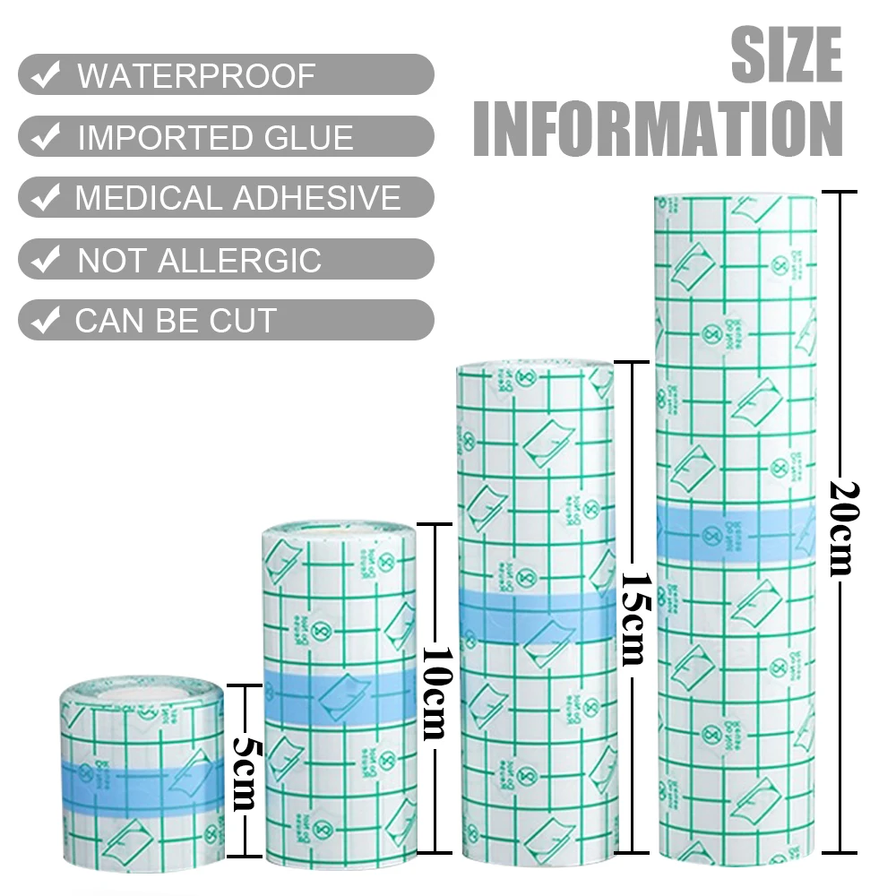 10/5/2 متر الوشم شفاء فيلم بولي Tape الشريط مقاوم للماء الوشم الرعاية اللاحقة واقية الجلد لاصق إصلاح الضمادات لفة الوشم اكسسوارات