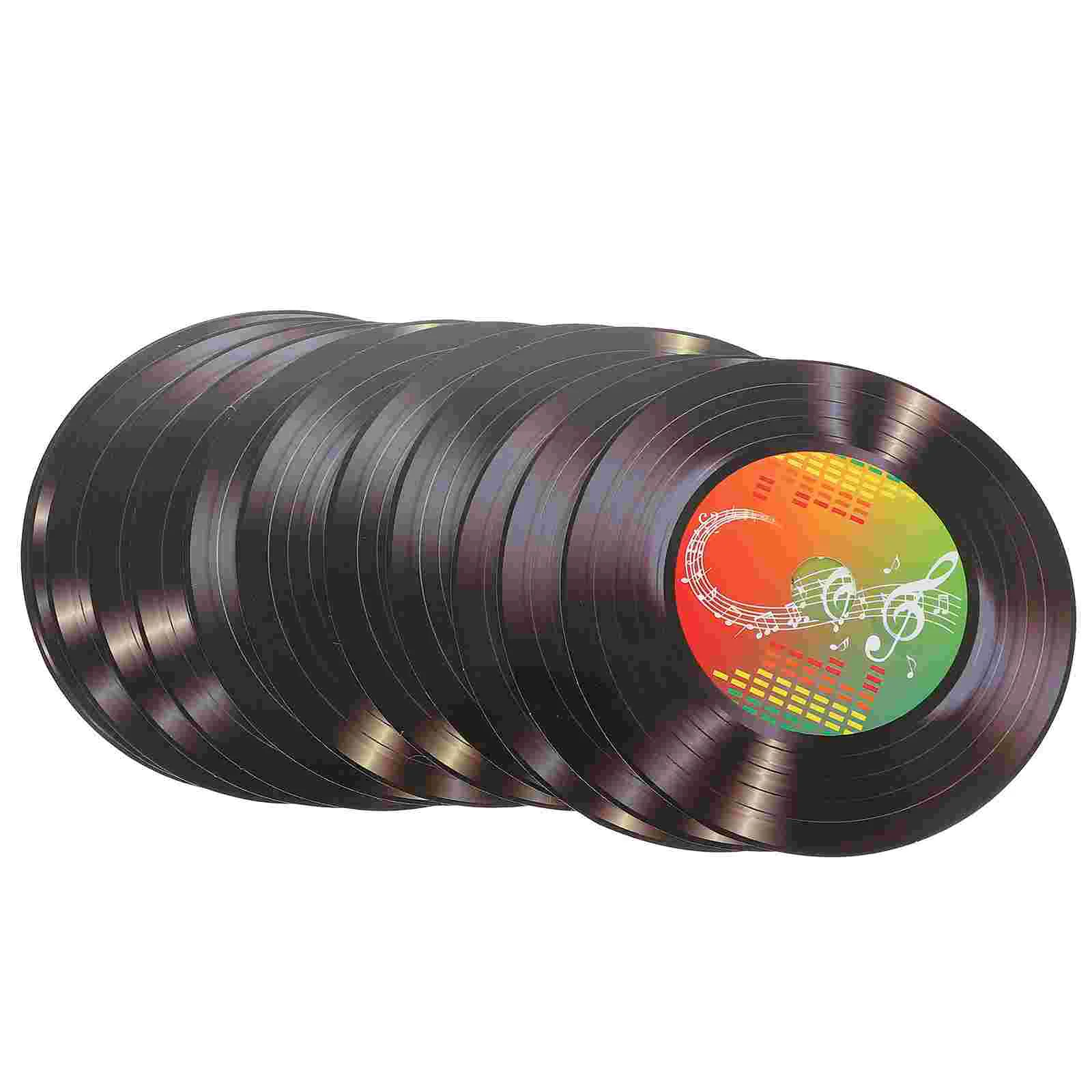 

12 Pcs CD Vinyl Record Decoration Decoupage Paper Wall The Album Vintage Coasters for Drinks