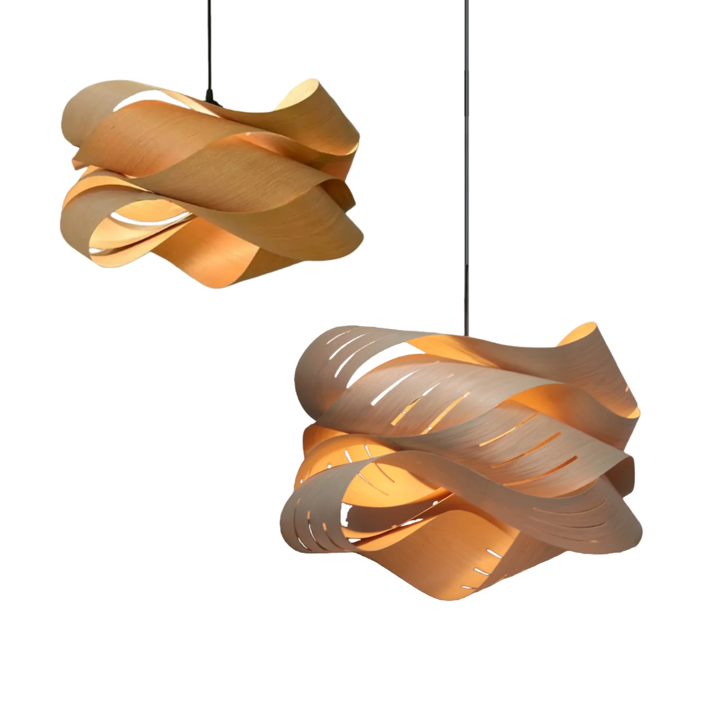 

JOYINLED Nordic Minimalist Wooden Pendant Light Modern Creative Wooden Art Pendant Lamp Southeast Asian Loft Restaurant Bedroom