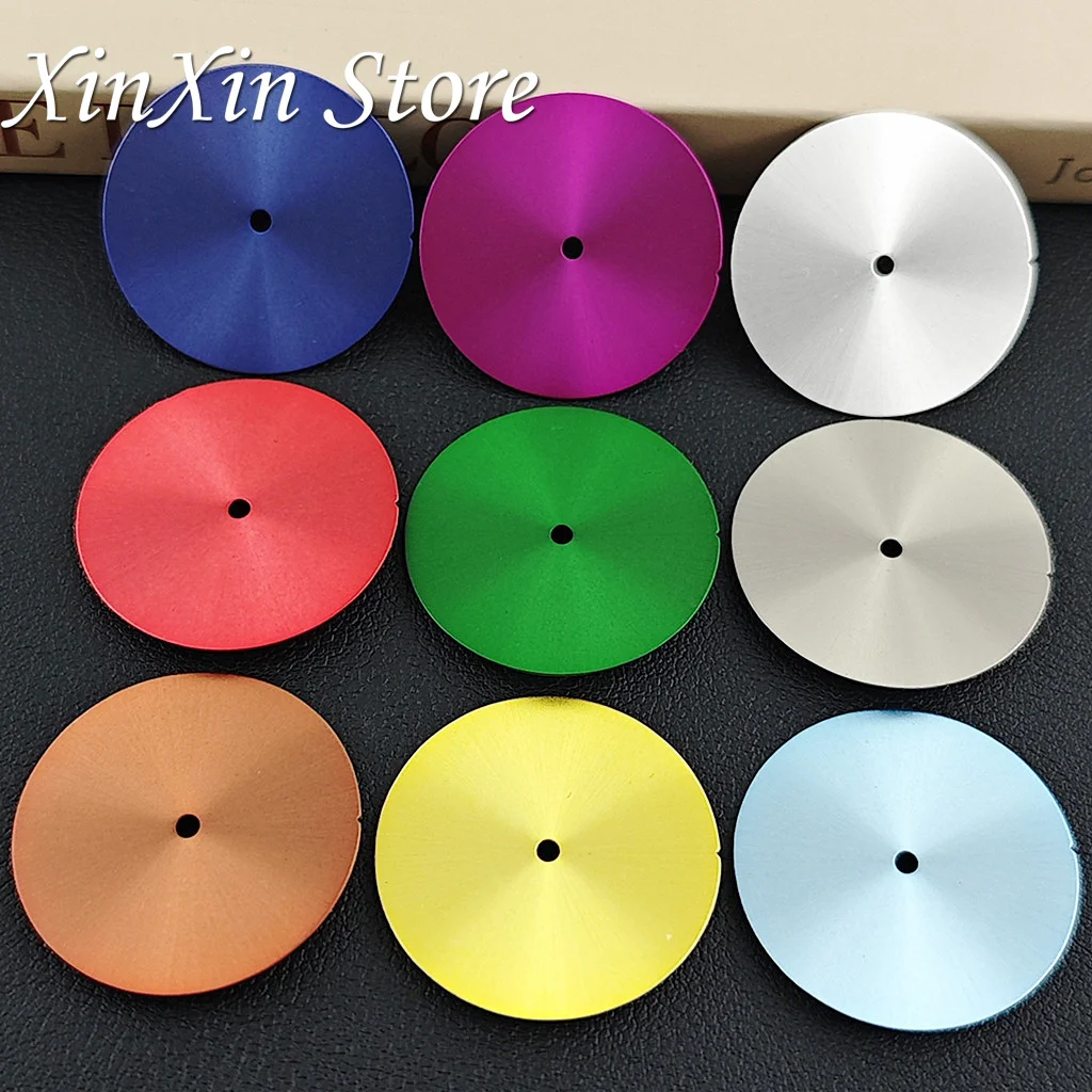 28.5MM Sunburst Sterile Watch Dial Lettered Blank Watch Faces Metal Watch Accessories for NH35 NH36 4R 7S Movement No Luminous