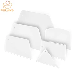 Set of 3 Plastic Cake Scrapers Set of 2 Silicone Bowl Scraper Dough Cutter Icing Smoother Tools Cake Decorating Supplies    0098