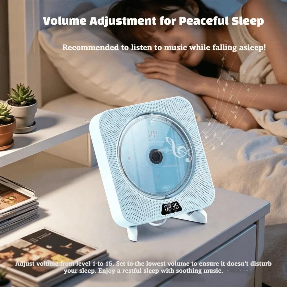 Music CD Player Bluetooth CD Player Portable Retro Wall Mounted CD Player Wall Mounted English Audio Portable CD Player Album