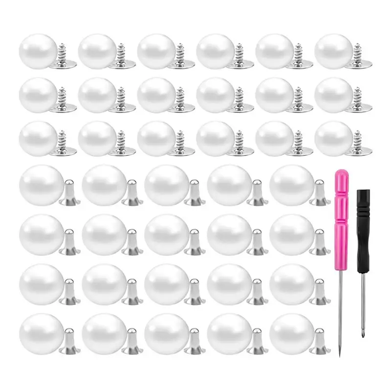 

AF89-100 Sets Of Pearl Brooch Buttons Removable Reusable Pearl Safety Pins For Clothes Dress Shirt Cardigan Decoration DIY
