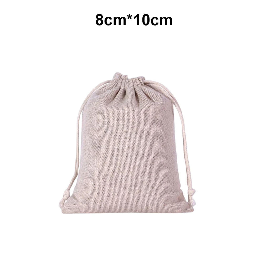 Cotton Linen Storage Bag Sundries Jewelry Makeup Drawstring Pouch