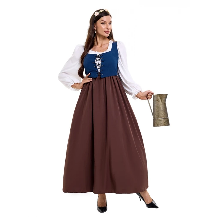 Adulto feminino medieval renascentista floral colete dr tribunal período fazenda colônia sle loween traje vintage faion design