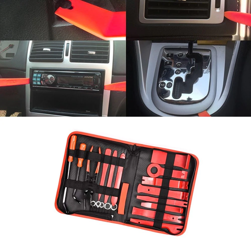 

19 pcs Auto Trim Tools Kit Car Interior Disassembly kit clips puller diy Panel Tools for auto trim puller set Universal