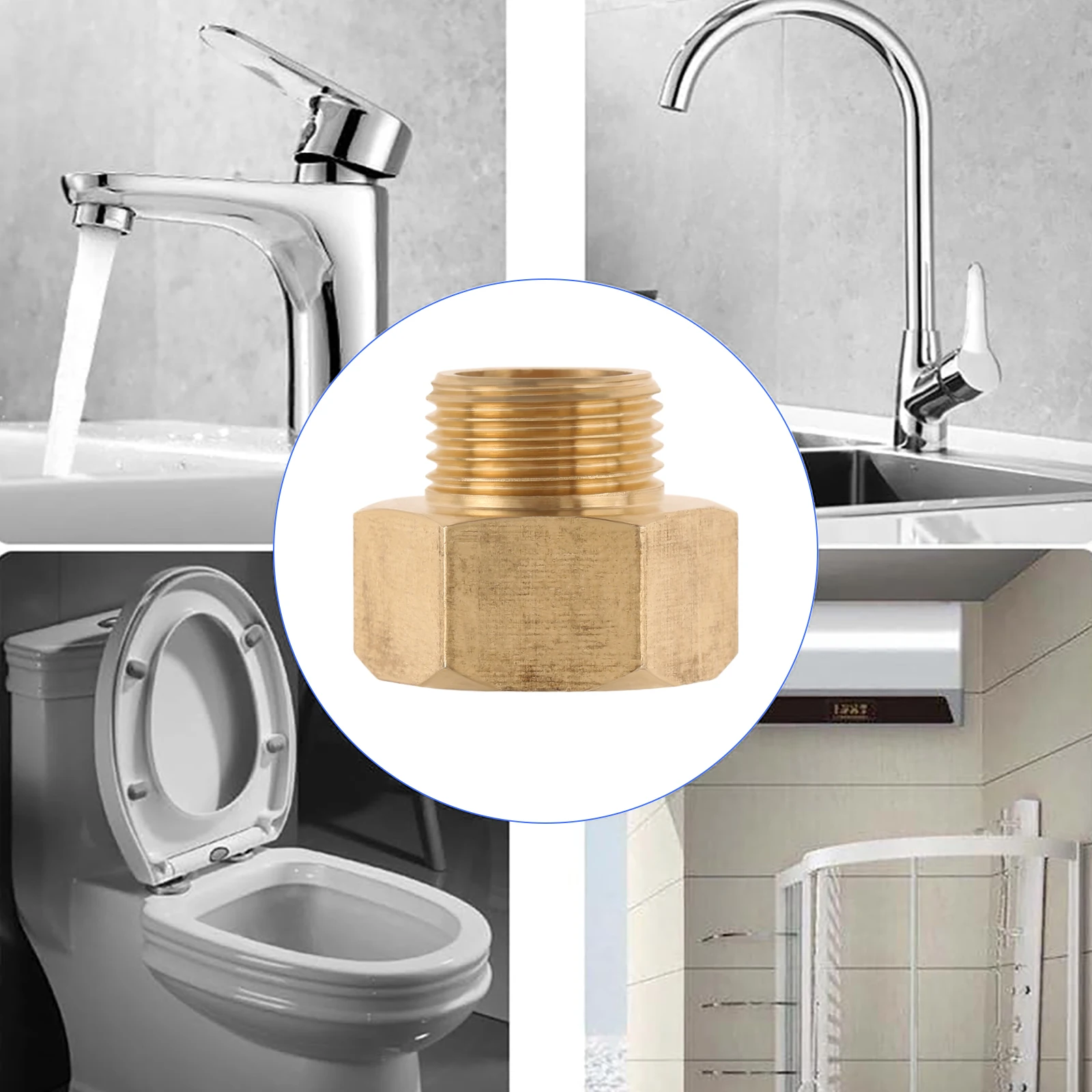 10pcs Brass 1/2 G Female to 3/8 Compression Male Thread Pipe Fitting Faucet Hot & Cold Water Lines Connector Rust-proof  Adapter