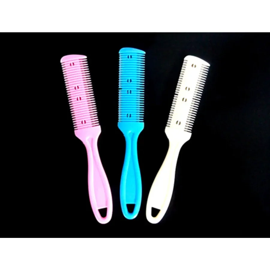 Maquiagem Pinceis Hairdressing Hair Styling Tools Cutting Thinning Comb Hair Trimmer with Double Razor Blade Knife
