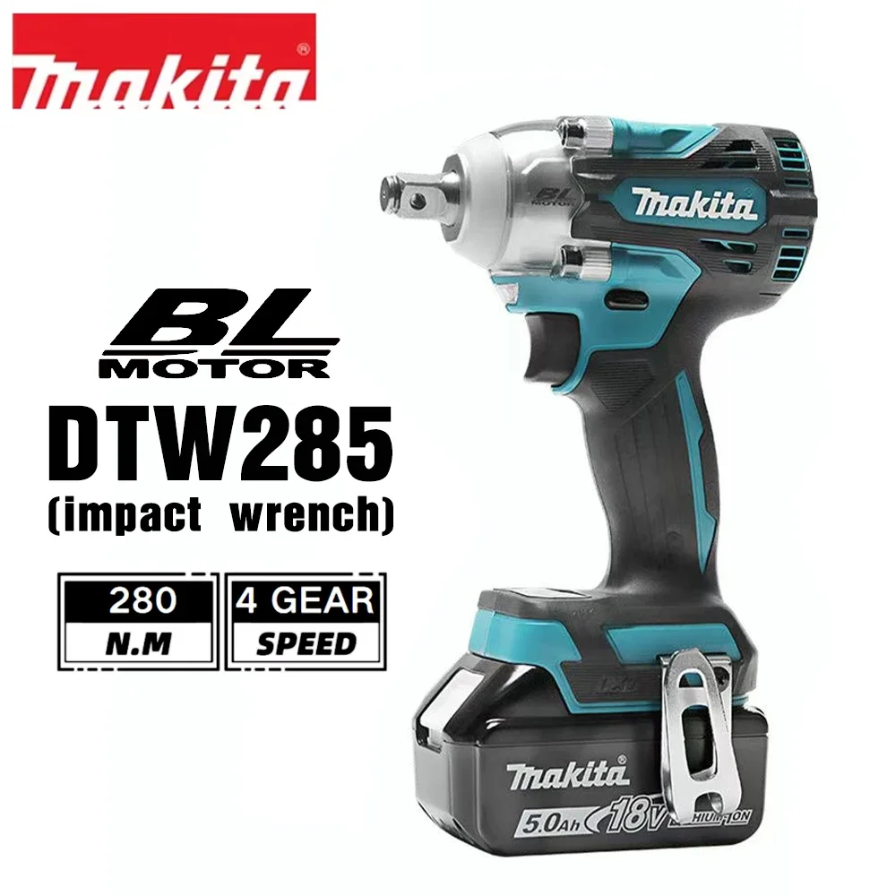 

Makita DTW285 18V Brushless Electric Screwdriver 280N.m 1/2" Socket Rechargeable Drill Driver Compatible with Makita 18V Battery