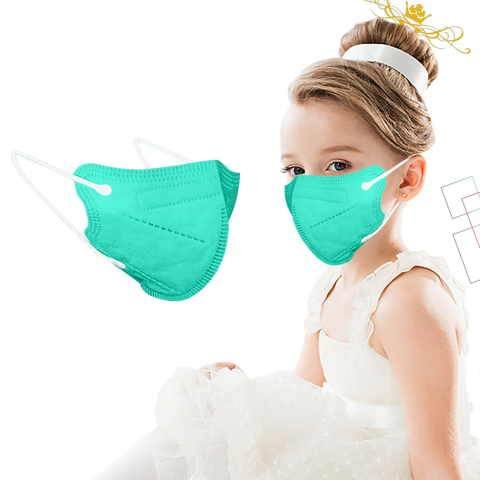 Colorful Kids Mask Breathable Face Mask Children Protective Disposable Cover Colorful Children Mask Breathable Solid Color T1