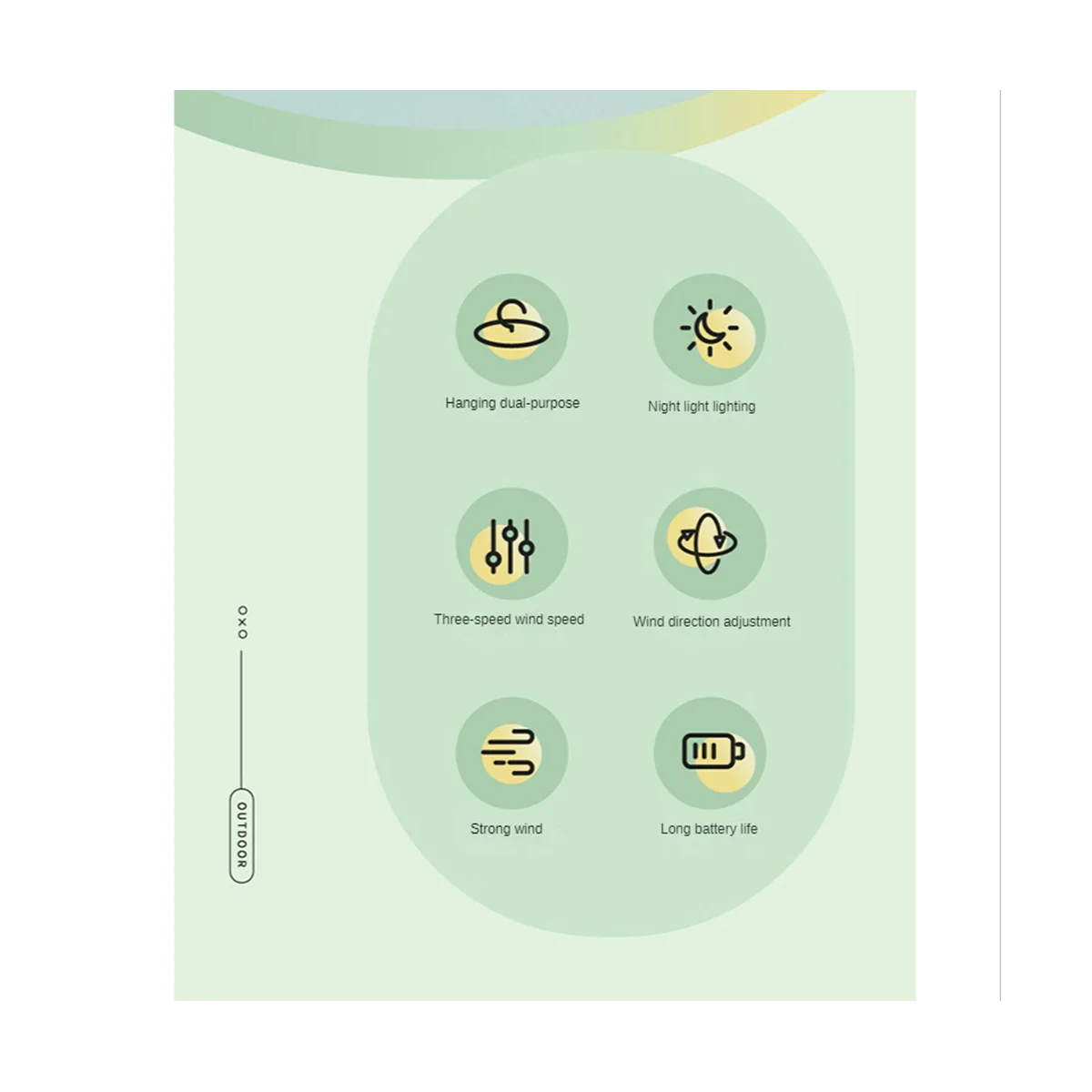 ไฟกลางคืน kipas angin Portable อเนกประสงค์สำหรับตั้งแคมป์ในสำนักงานบ้านสามารถแขวนได้ด้วยพัดลม USB สามสปีดสีขาว