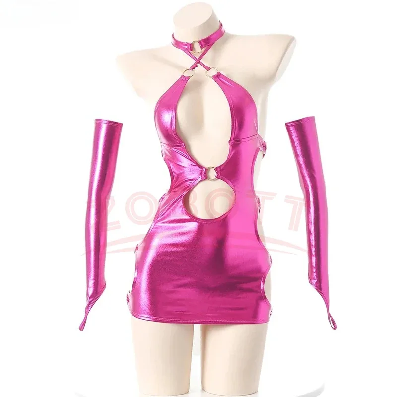 New Halloween Cosplay Anime Girl Group Stage Show Unifrom Women Dopamine Leather Dress Outfits Costumes Cosplay Sato Kuki Ntr Ka view 6