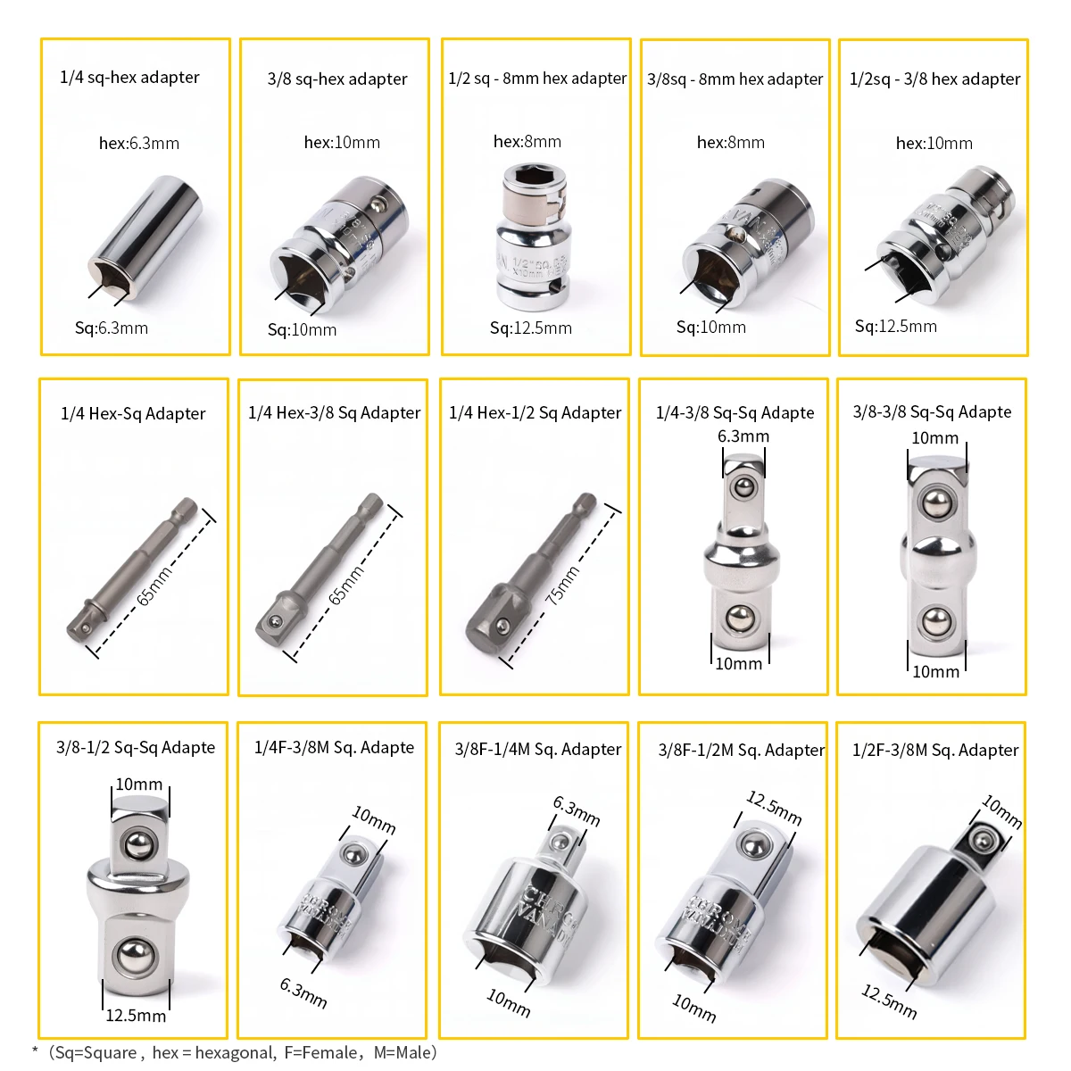 Juego de adaptador de cabezal convertidor de llave de trinquete, soporte de broca de tuerca de 6 puntos, herramienta de reparación de accionamiento de destornillador, 15 Uds.