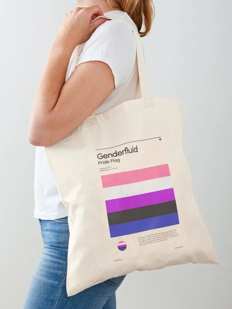 

Genderfluid Pride Flag (Pride flag poster) Tote Bag tote bags aesthetic custom canvas bag Custom bag luxury women