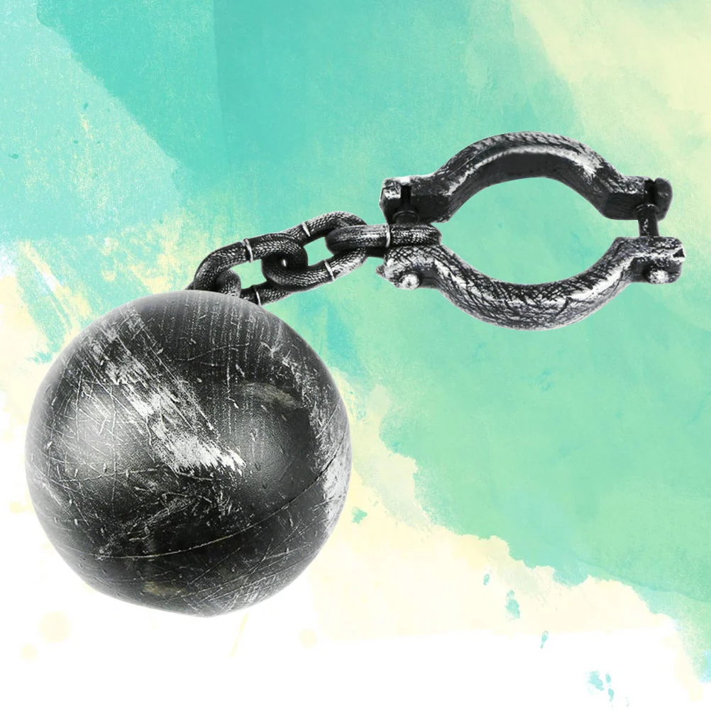 

Halloween Plastic Prop Light Durable Shackles Ball Costume Role Play Stage Performance Party Prop