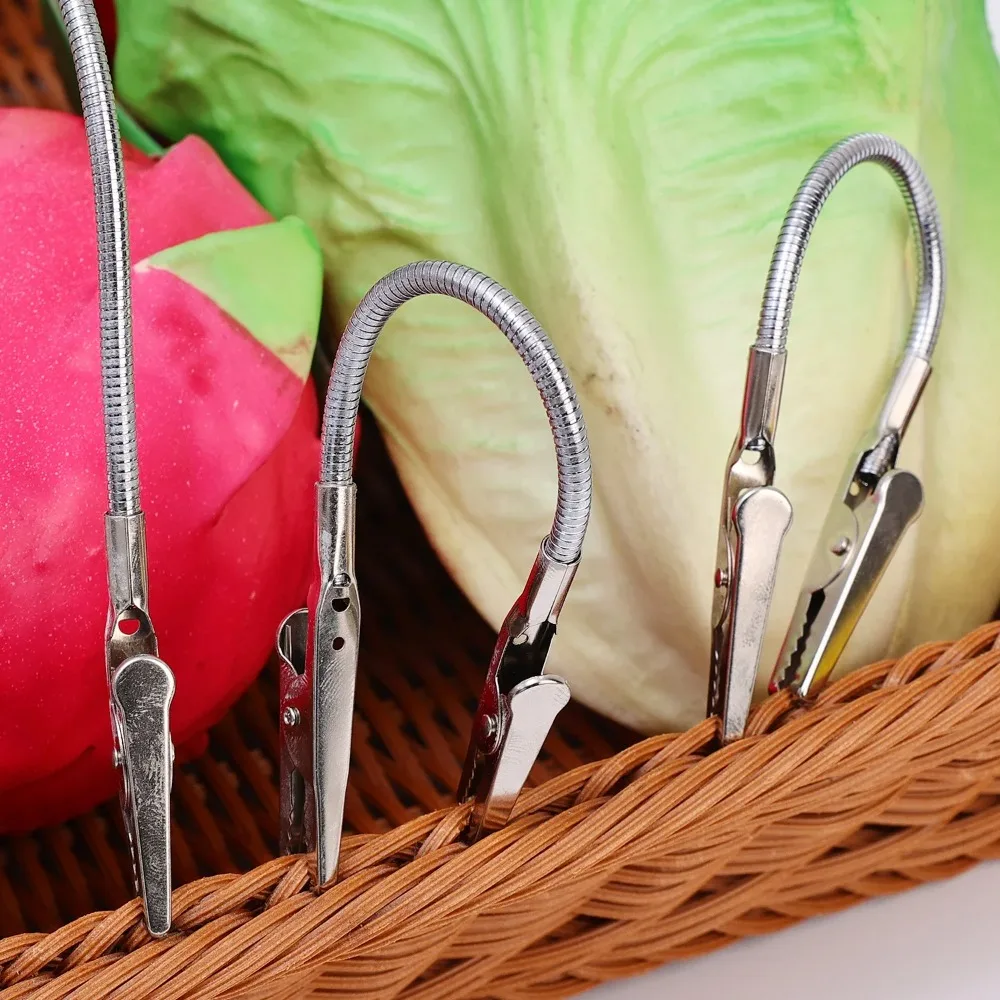 12/1 قطعة متعددة الوظائف التمساح كليب مزدوجة رؤساء خرطوم مرن لتقوم بها بنفسك مذكرة بطاقة صور صورة ملاحظة حامل مكتب الملحقات كليب #5