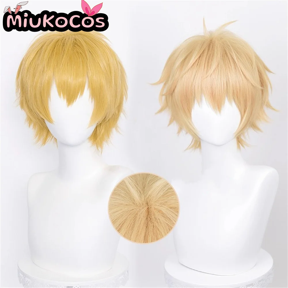 متوفر في المخزون Denji شعر مستعار تأثيري MiukoCosplay أنيمي بالمنشار رجل تأثيري