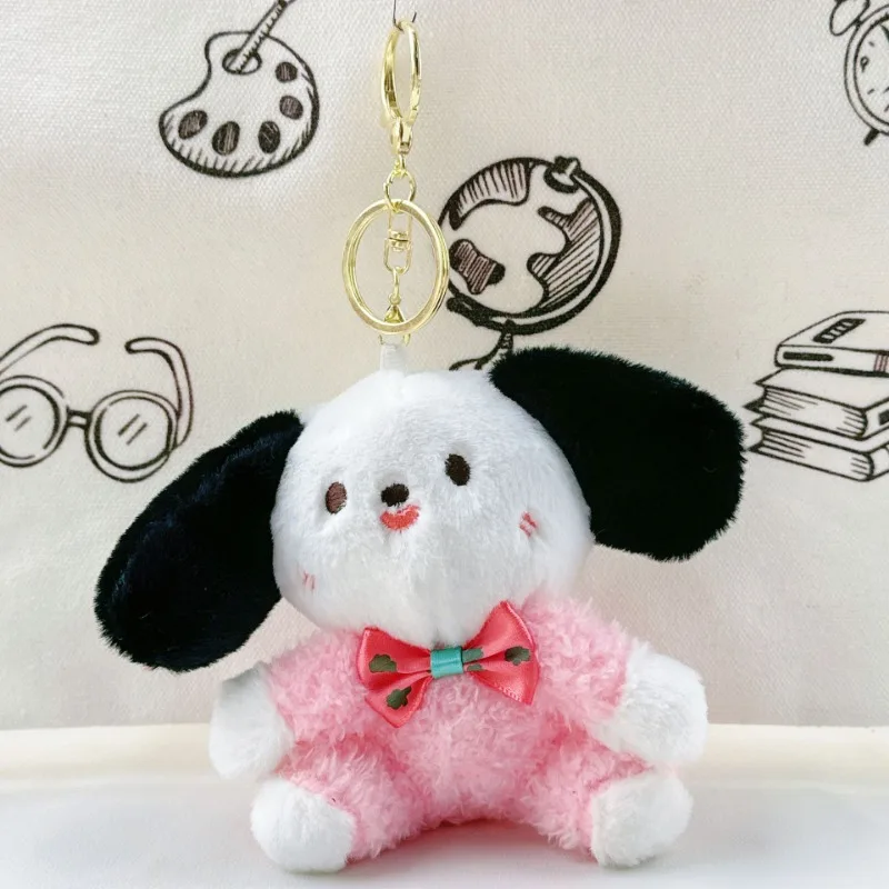 12CM Sanrio Pachacco Kawaii Plush Pendant School Bag Backpack Pendant Key Ring Plush Toy Small Doll Birthday Gift