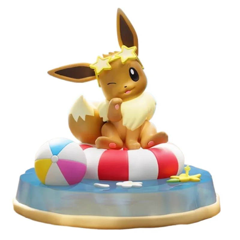 Anime New Pokemon Pikachu Psyduck Eevee Scene Desktop Decoration Creative Cartoon Doll Figure Bedroom Office Accessories Gift