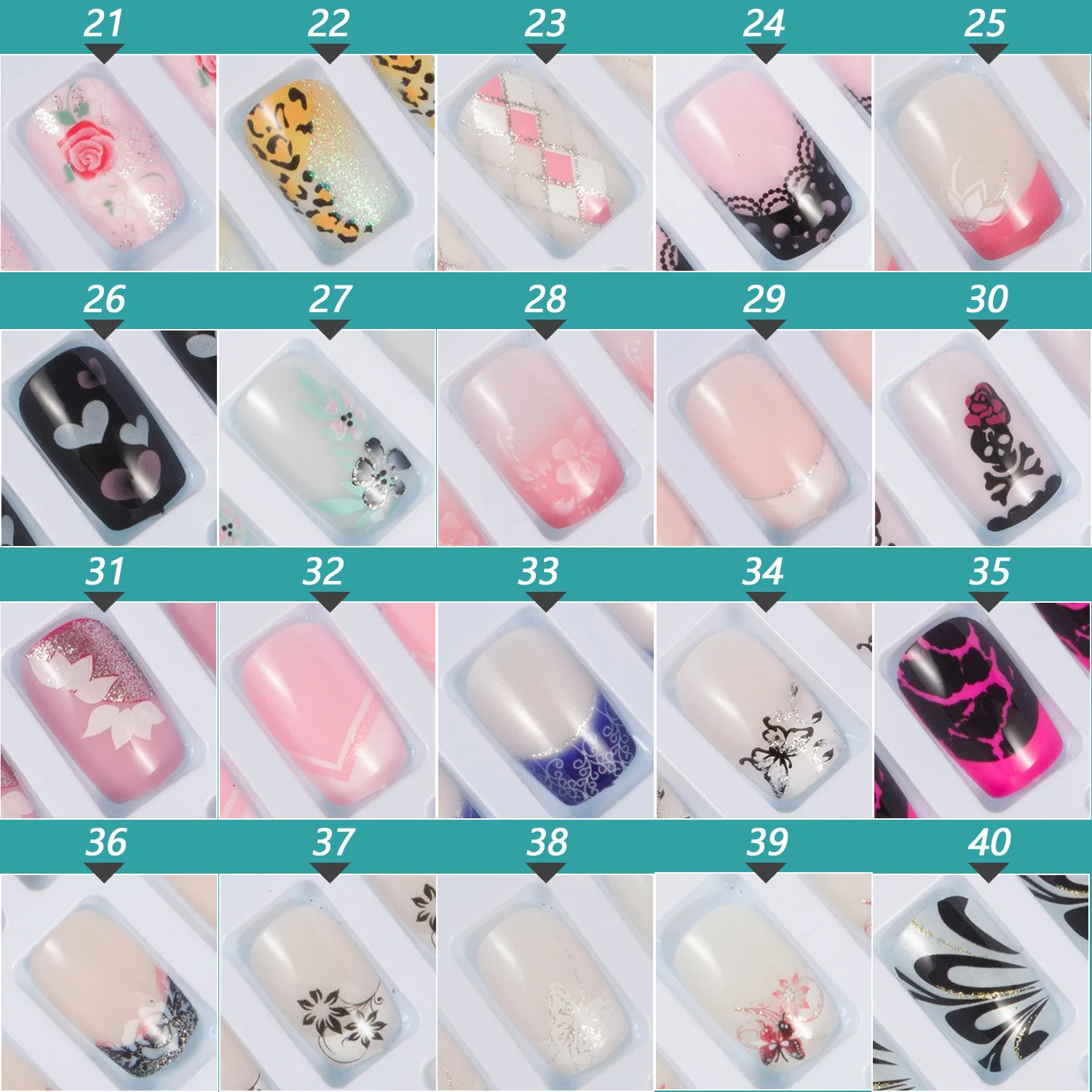 24 Teile/schachtel Nagel Klebstoff Enthalten Presse auf Falsche Nail art Tipps Platz Gefälschte Nagel Tipps Short Nail Sets Nagel Design acryl Nägel