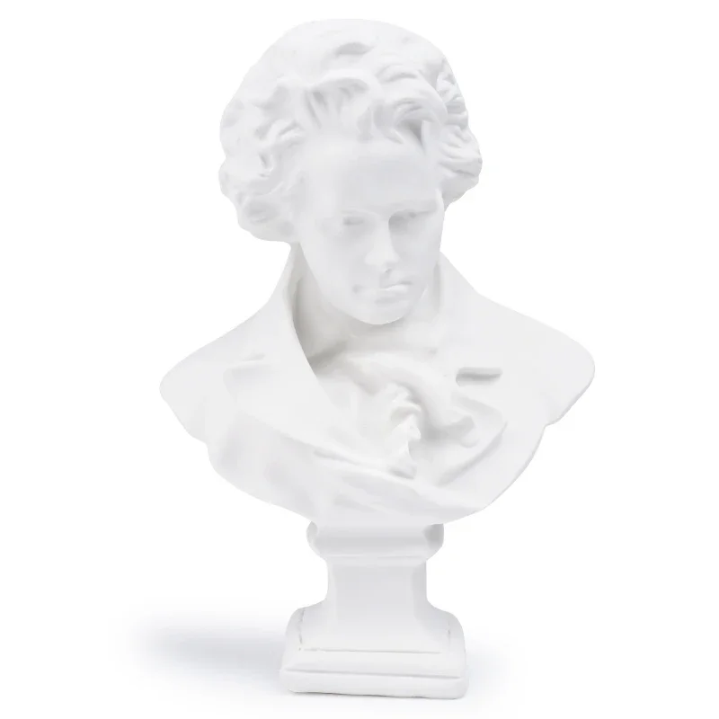 Resin Figure Ornament Beethoven Bust Statue Art Sketching Practice Sketching Plaster Statue Home Room Decoration Crafts