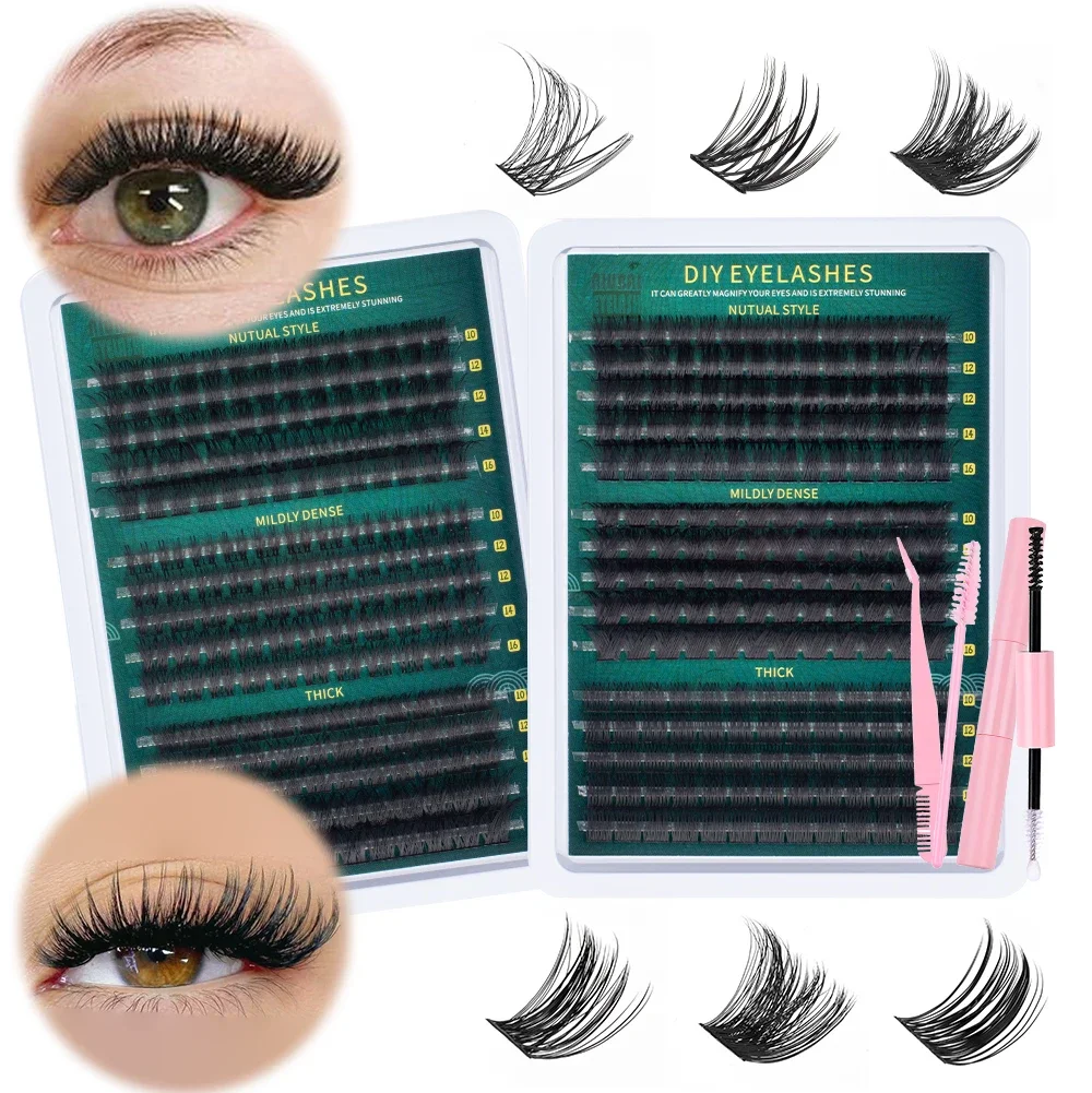 

Lash Clusters Kit Cat Lashes 185/195 Pcs with Lash Bond & Seal Cluster Eyelash Extensions Eyelash Clusters Kit DIY at Red lashes