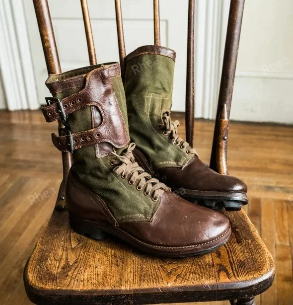 Chaussures médiévales pour hommes, Steampunk Retro Larp Viking 7.5 ate, cuir à lacets, fête de carnaval, paupières, bottes d'équitation de chevalier