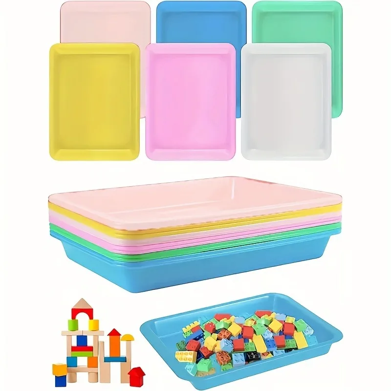 10pcs Plastic Art Trays Durable PP Material 5 Colors for Crafts Beads DIY Projects Painting Jewelry Storage Bead Organizer Boxes