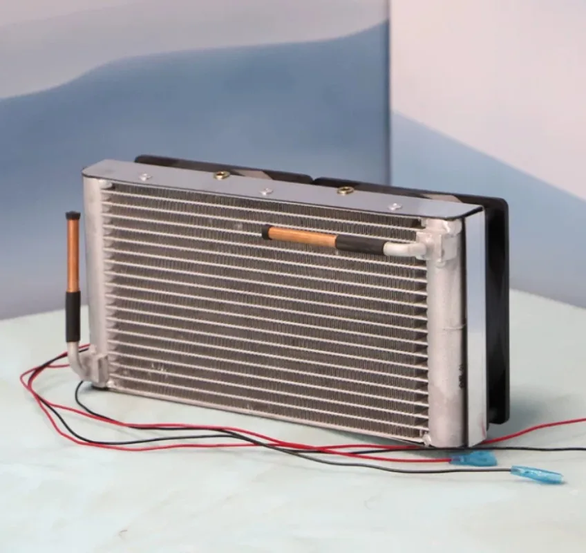 WT1216P2 Mini Microchannel Condenser, 12V Air Cooling Radiator Aluminum Heat Exchanger for Water Cooling