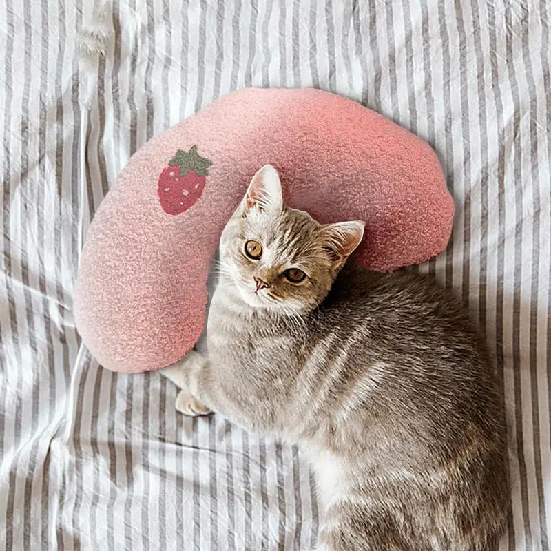 Pet Calming Pillow Comfortable Cute U Shaped Pet Pillow Cat Pillow Skin-Friendly Elastic Cushion Pet Accessories For Dogs