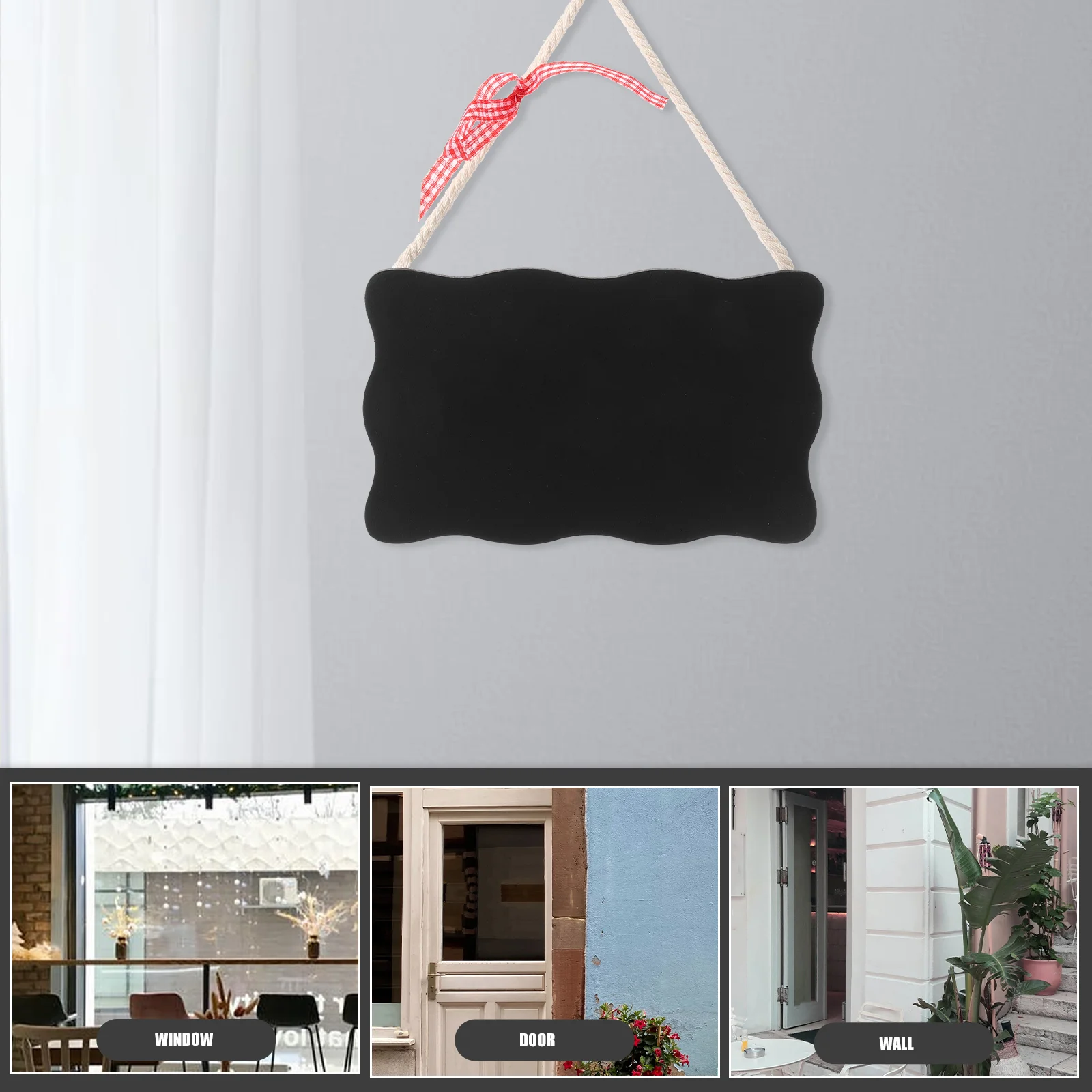 Mini Rectangle Chalkboard Home Decor Wood Double- Sided Welcome Blackboard Wooden Message Office