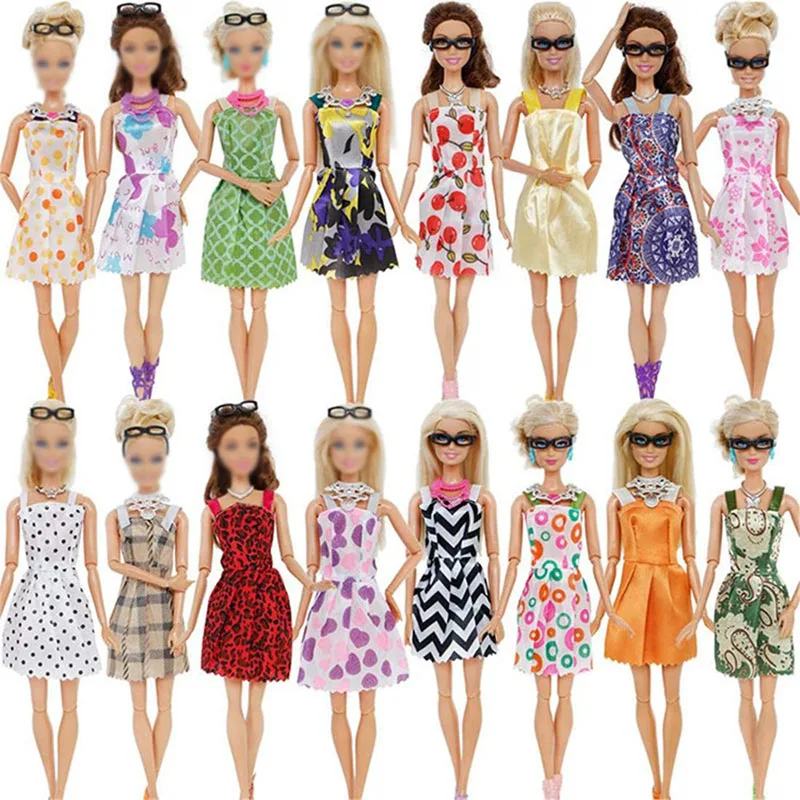 Random 1 Set Doll Accessories for Barbie Doll Shoes Boots Mini Dress Handbags Crown Hangers Glasses Doll Clothes Kids Toys 12\'\'