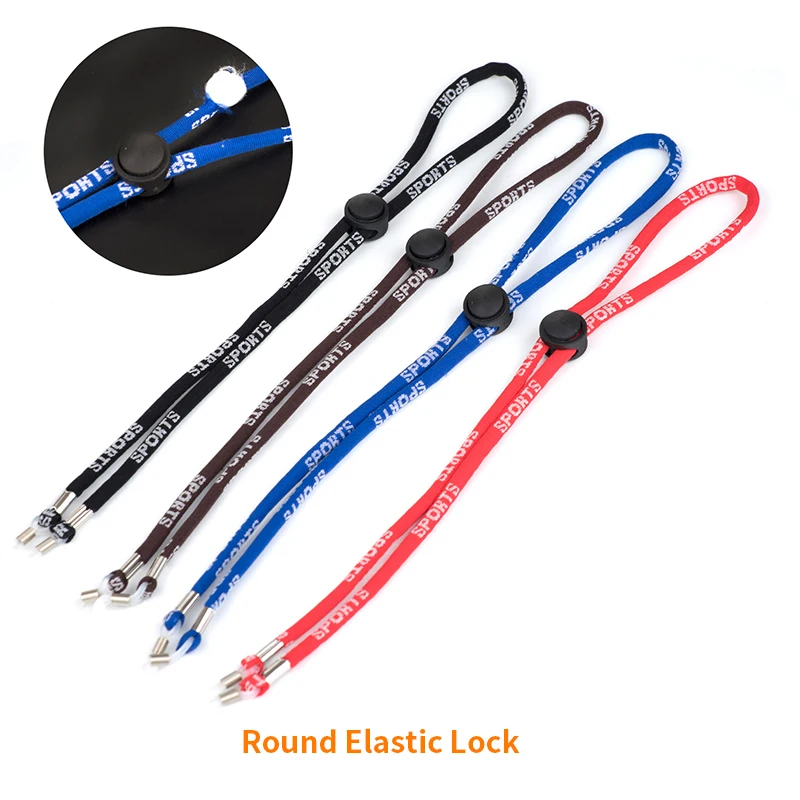 Adjustable Sport Sunglasses Strap, Eyeglass Cord Lanyard, Glasses Neck Elastic String Chain With Silicone Anti Slip Holder