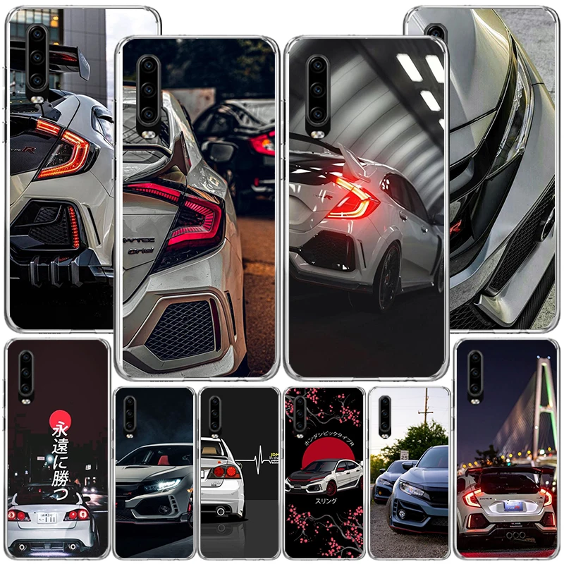 JDM Type R Civic Sport Car Phone Case For Huawei P40 P30 P20 P10 Lite Mate 20 10 Pro P Smart Z Y5 Y6 Y7 Y9 Personalized Print Co