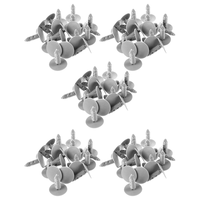 BAAJ-100 Pcs Gray Plastic Car Trim Clips Rivet Fastener 6Mm Hole 26Mm Head