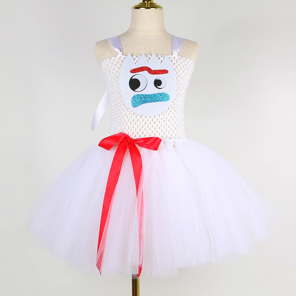 Toy Story Forky Costume for Girls Kids Christmas Halloween Fancy Tutu Dress Outfit with Mask Children Carnival Party Deguisement