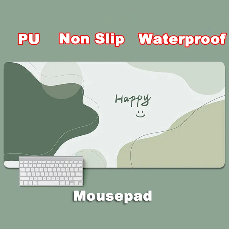 PU Odorless Anti Fouling Mouse Mat Simple Non Slip Mousepad Leather Table Mat Oil-proof Waterproof Computer Mouse Pad