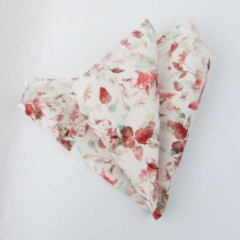 المألوف الرجال الأزهار زهرة القطن منديل جميل 25 سنتيمتر الأخضر الأزرق المطبوعة وشاح قميص اليومية دعوى اكسسوارات الزفاف