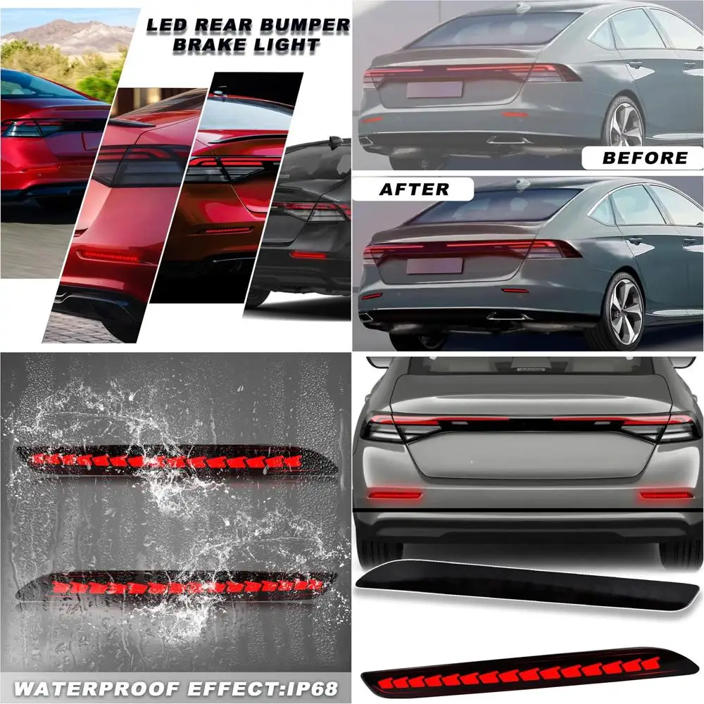 

2023-2024 Последовательные светодиодные фонари заднего бампера Honda Accord с DRL, функциями тормоза и указателей поворота для LX/EX/EX-L/Sport/Touring Mo