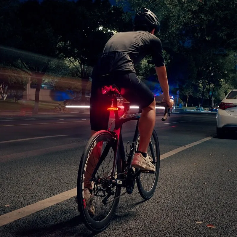 WEST BIKING Smart Alarm Taillight Remote Steering Tail Light IP65 Waterproof Type-C Charging Bike Taillight Alarm Bicycle Light
