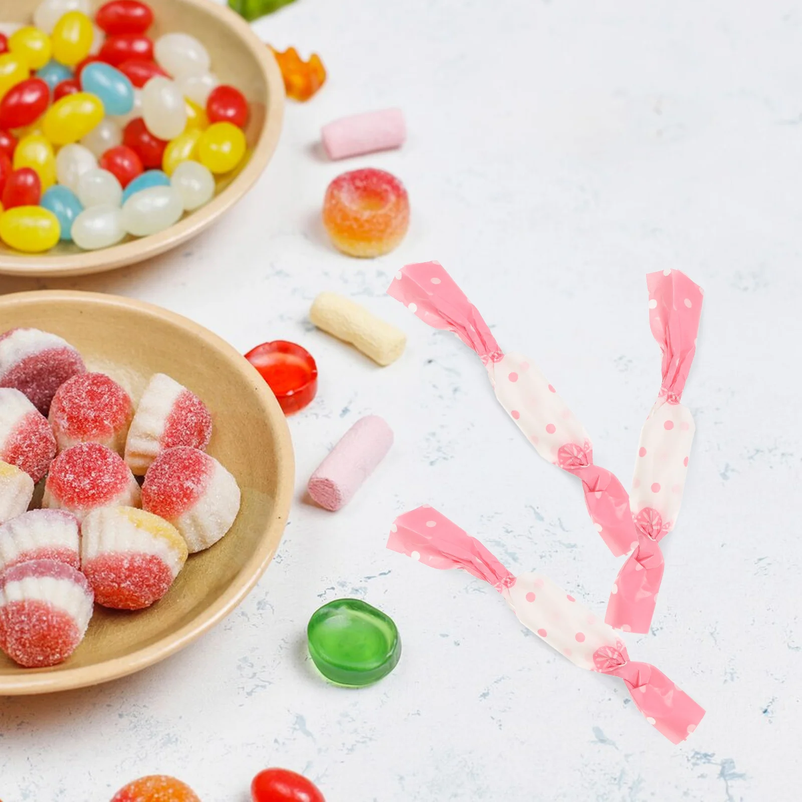 

100 Sheets Dot Pattern Candy Wrappers Stylish Food- for Homemade Sweets and Cookie Treats Packaging Needs