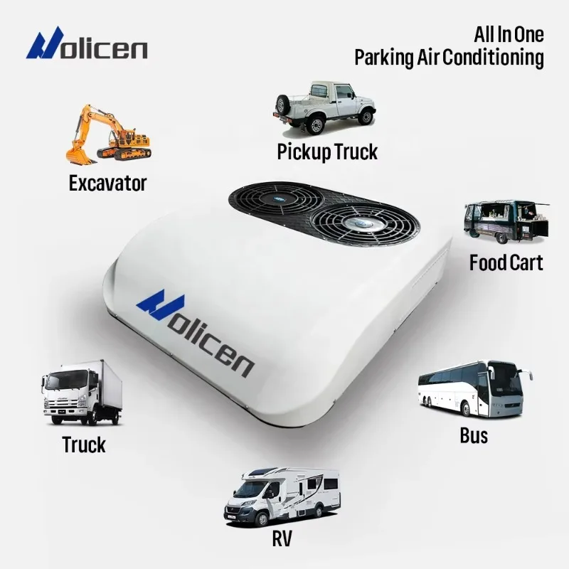 12V/24V/48V High-Power Dual Fan Car Air Conditioning Truck Rooftop Parking AC Units- Efficient Cooling System