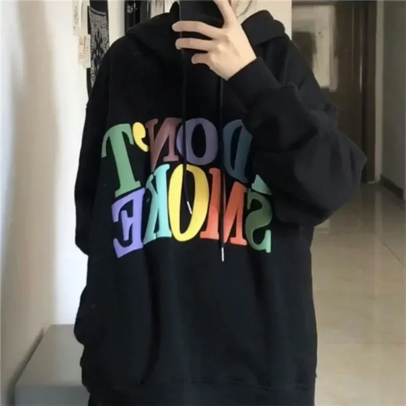 Korean Hooded Oversize Plus Size Couple Hoodie Women Streetwear American Vintage Autumn Winter Hoodie Men's Sweater Hoodies
