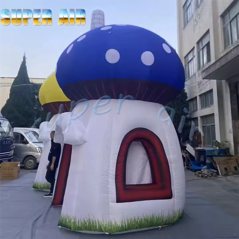 Casa de setas inflable para niños, tienda de campaña con forma de seta, decoración bonita y enorme