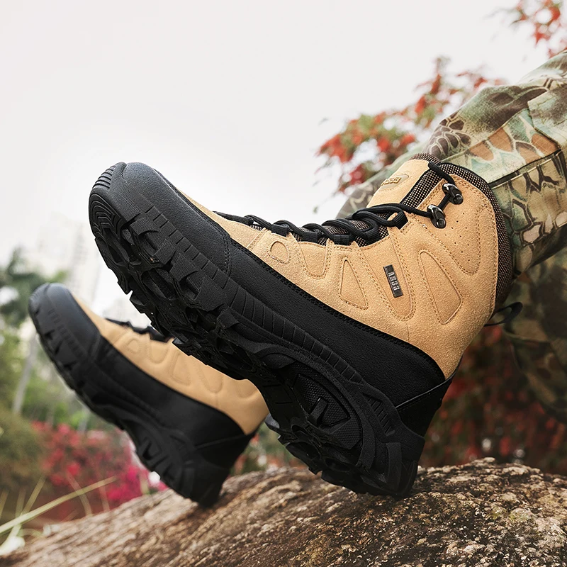 

Hiking Shoes Men Shoes Outdoor Lace-up Breathable Comfortable Casual Ankle Boots Men Anti-slip Wear-resistant Casual Boots Men