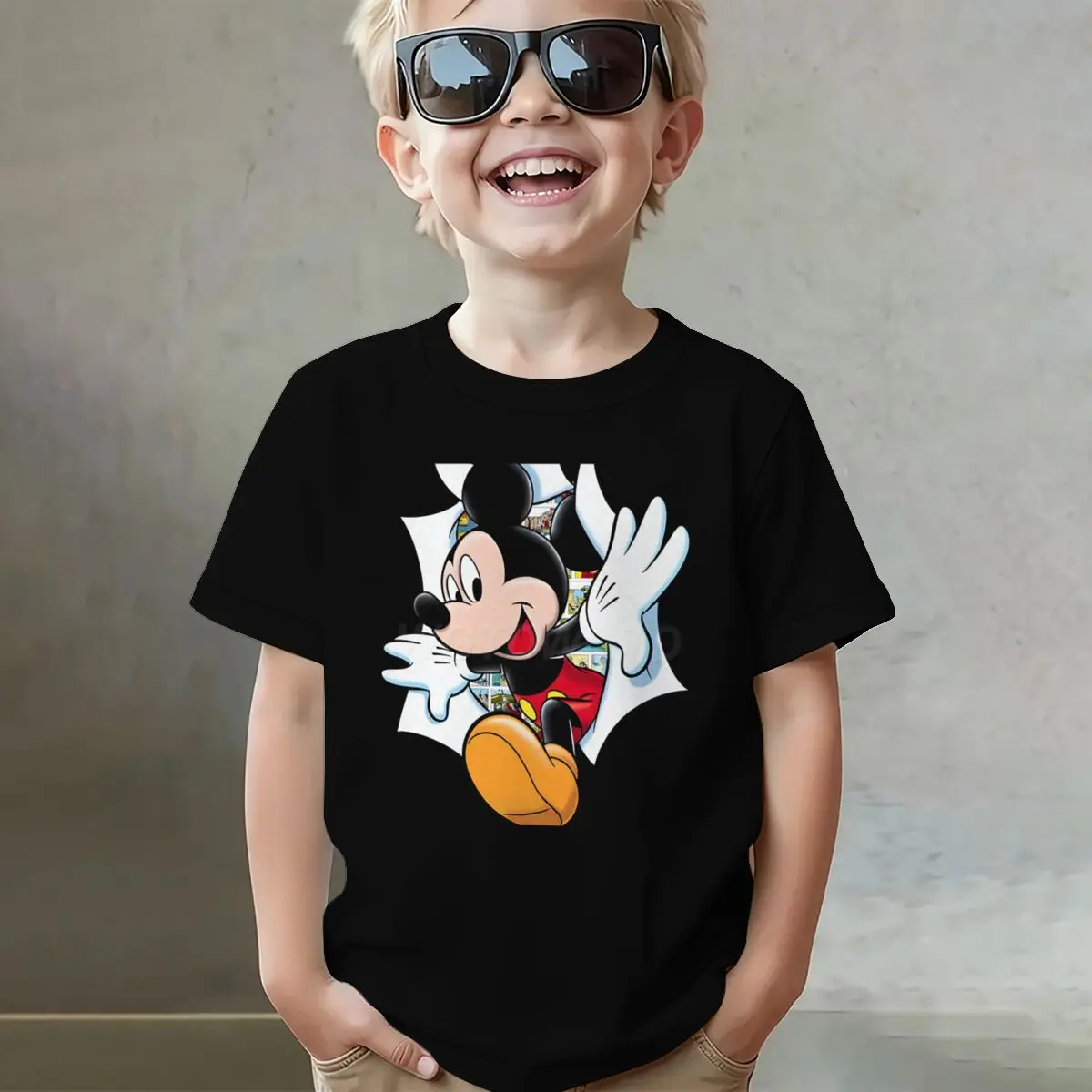 

Kids T-shirts Cartoon Mickey Mouse Graphic T Shirts Fashion Streetwear Girl Boy Soft Cotton Cartoon Characters Gift T-Shirt